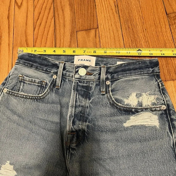 FRAME Le‎ Original Distressed Button Fly Jeans in Sunkissed Blue Size 25 - Picture 8 of 8